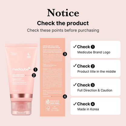 Medicube Collagen Overnight Wrapping Peel off Facial Mask Pack - Elasticity & Hy