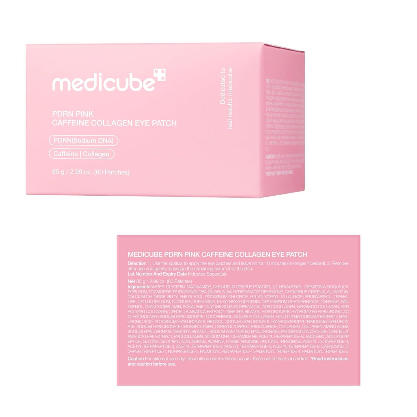 Eye Patch PDRN Caffeine Collagen | Gel Eye Patches for the Appearance of Dark Circles, Undereye Bags | Firming, Age-Defying Care with Retinol, Collagen | Korean Skincare | 30 Pairs