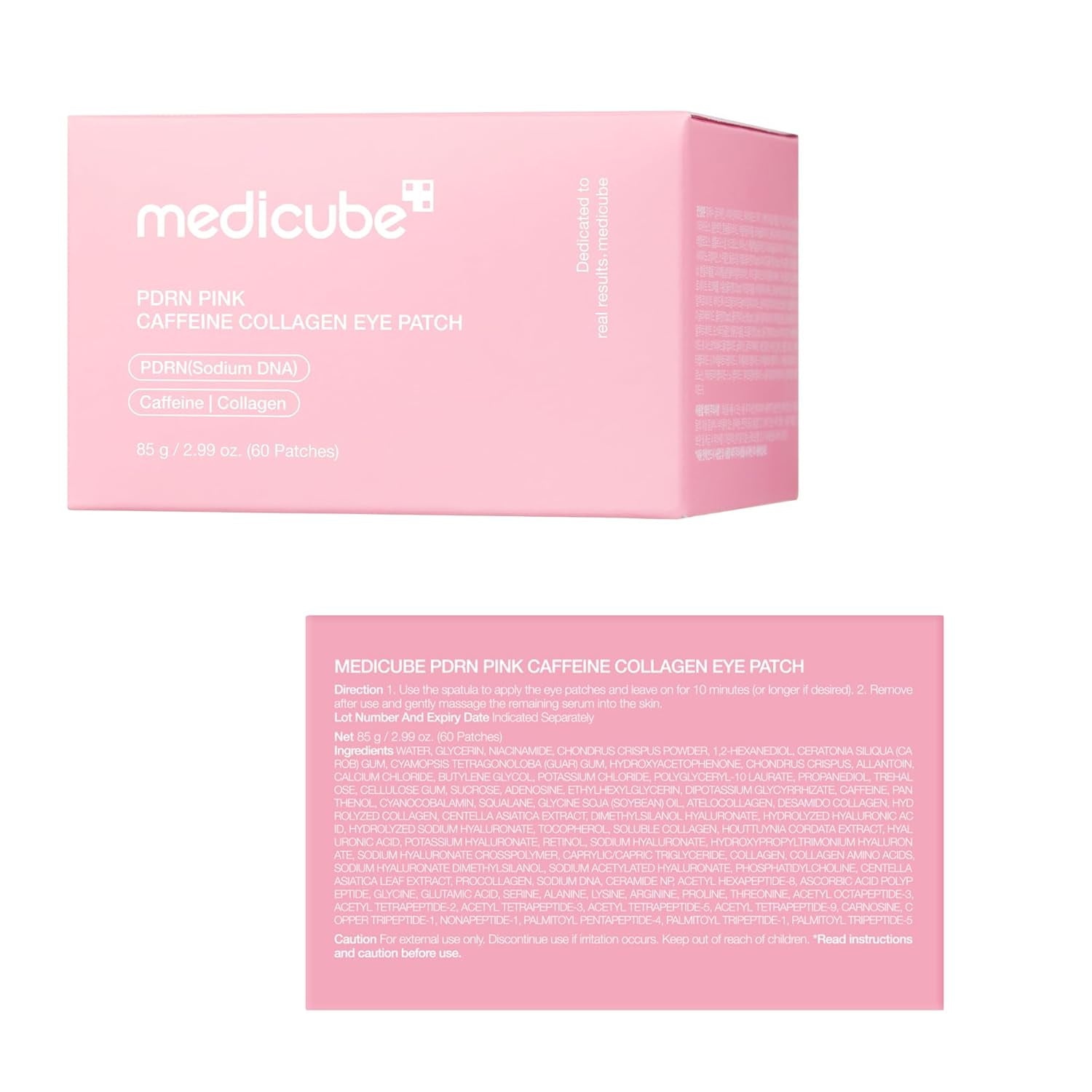 Eye Patch PDRN Caffeine Collagen | Gel Eye Patches for the Appearance of Dark Circles, Undereye Bags | Firming, Age-Defying Care with Retinol, Collagen | Korean Skincare | 30 Pairs