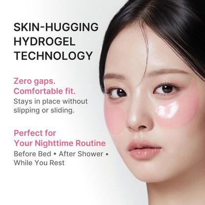 Eye Patch PDRN Caffeine Collagen | Gel Eye Patches for the Appearance of Dark Circles, Undereye Bags | Firming, Age-Defying Care with Retinol, Collagen | Korean Skincare | 30 Pairs
