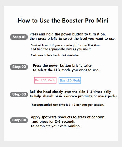 Age-R Booster Pro Mini Skin Toning Device with Rechargeable Battery – White