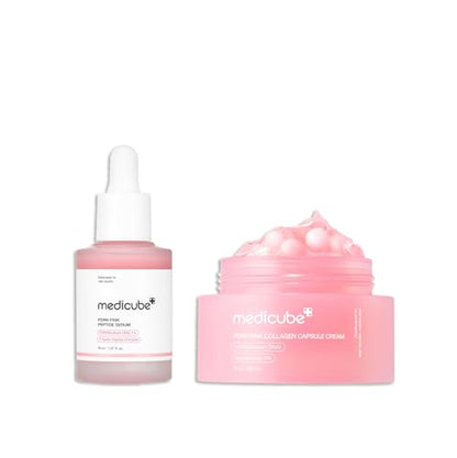 Salmon PDRN Renewal Duo: Salmon DNA PDRN Pink Peptide Serum and Salmon DNA PDRN Pink Collagen Capsule Cream | for Firm and Radiant Skin | Korean Skincare, Gifts for Women