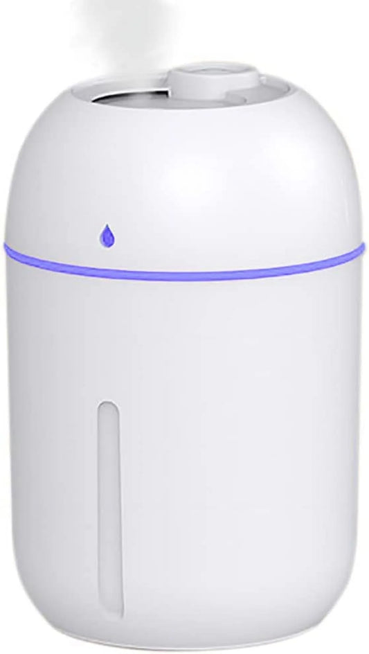 Mini Humidifier, 300Ml Portable Small Humidifiers for Baby, Car Humidifier Diffuser for Travel Plants Bedroom Desk Office, Cool Mist Air Humidifier with 7 Color Night Lights