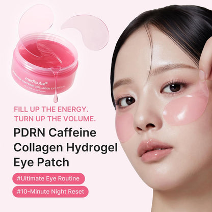 Eye Patch PDRN Caffeine Collagen | Gel Eye Patches for the Appearance of Dark Circles, Undereye Bags | Firming, Age-Defying Care with Retinol, Collagen | Korean Skincare | 30 Pairs